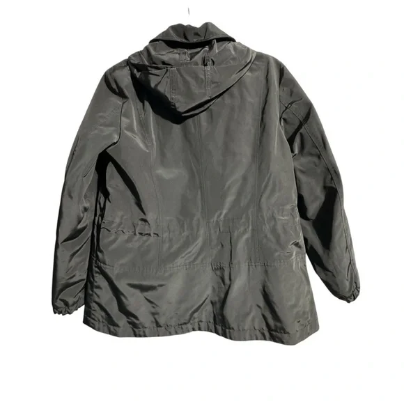 Charter Club Anorak Jacket Large Petite Water-Resistant Hooded Drawstring Waist - Picture 2 of 14